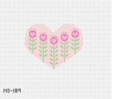 Nash and Daughters ND-189   Block Print Pink Heart with Flowers