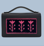 Nash and Daughters ND-168 Navy and Pink Flower B clutch insert