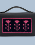 Nash and Daughters ND-168 Navy and Pink Flower B clutch insert