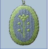 Nash and Daughters ND-165 Blue and Green Flower B Oval