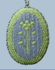 Nash and Daughters ND-165 Blue and Green Flower B Oval