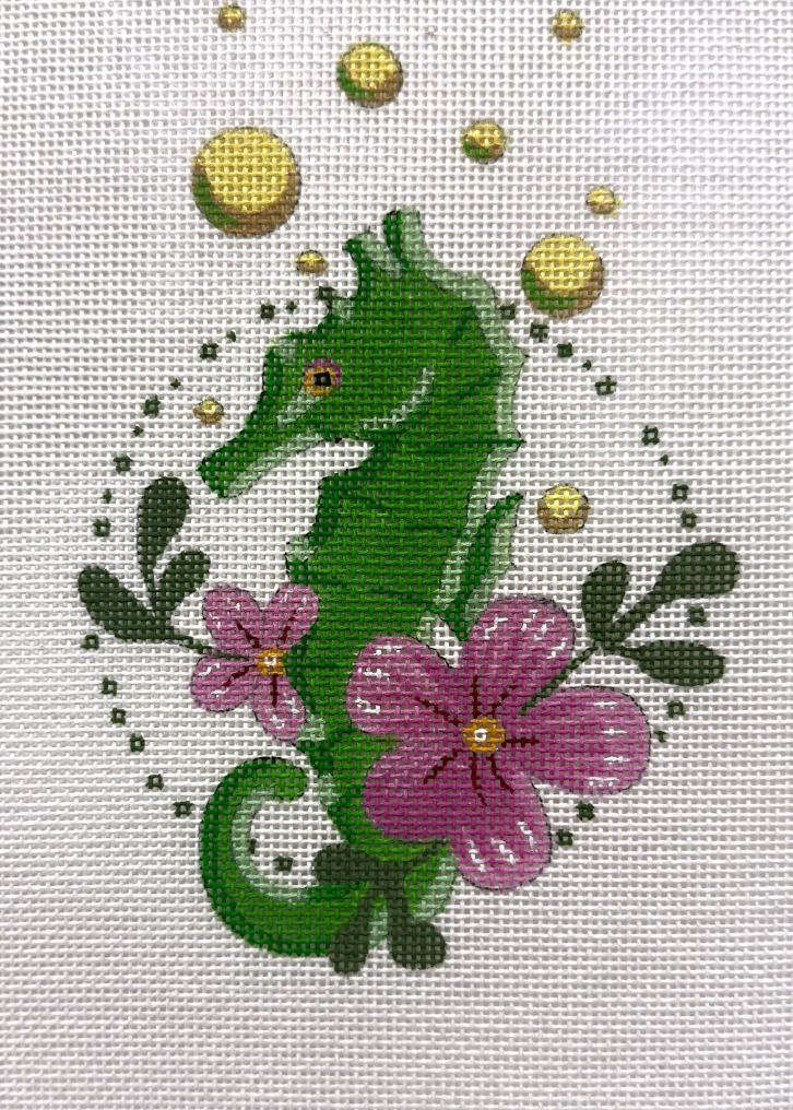 Alice Peterson AP8085 Green Seahorse and Bubbles