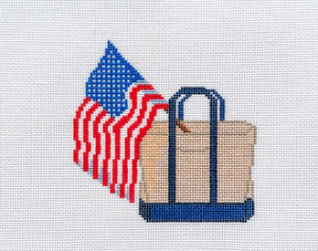 Wheelhaus Needlepoint WN-BT-102 American Flag Tote