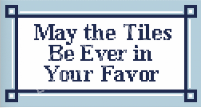 Lovemhbstudios MAHJ102A May The Tiles Ever Be In Your Favor (blues)