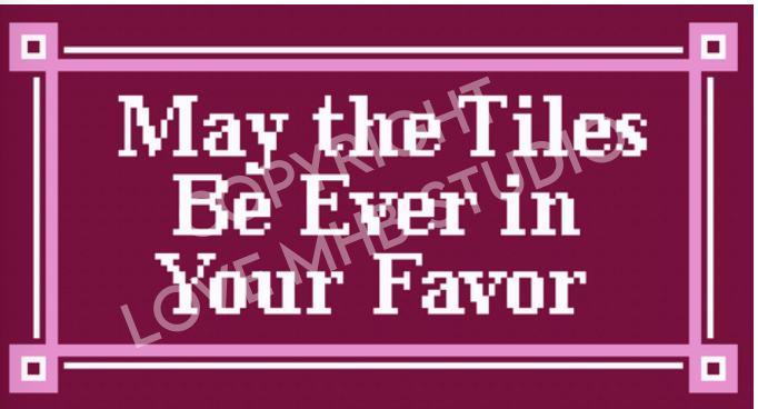 Lovemhbstudios MAHJ102C May The Tiles Ever Be In Your Favor (plum pink)