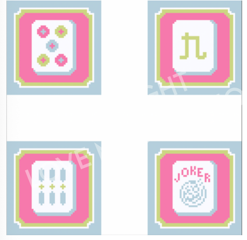 Lovemhbstudios MAHJ106C Dot Crak Bam Joker Coaster Set (pastels)