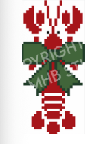 Lovemhbstudios CST115A Christmas Bow Lobster Solid Green