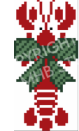 Lovemhbstudios CST115B Christmas Bow Lobster Stripes