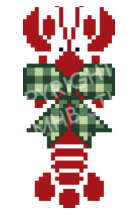 Lovemhbstudios CST115C Christmas Bow Lobster Gingham