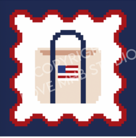 Lovemhbstudios CST116B Coastal Squiggle Square Tote Bag