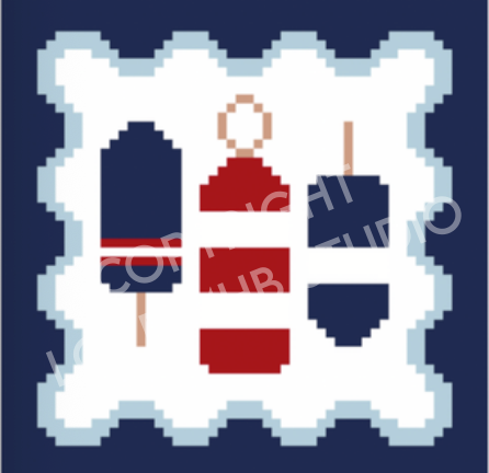 Lovemhbstudios CST116D Coastal Squiggle Square Bouys