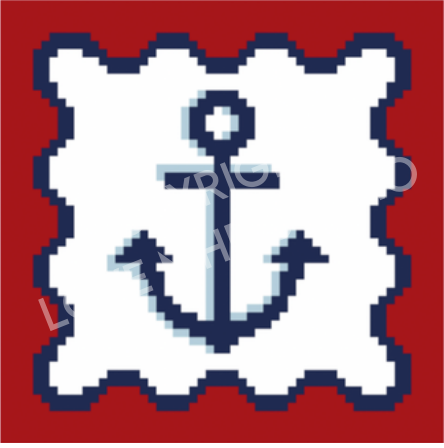 Lovemhbstudios CST116E Coastal Squiggle Square Anchor