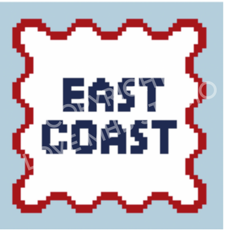 Lovemhbstudios CST116F Coastal Squiggle Square East Coast