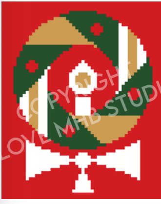 Lovemhbstudios EHD102-2 Holiday Wreath 18