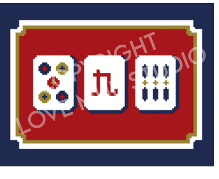 Lovemhbstudios MAHJ101C Crak Bam Bracket Tiles (pink, navy, red)