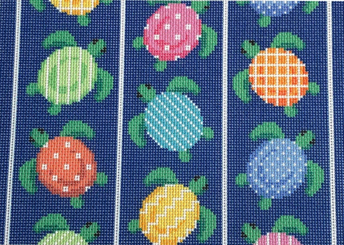 Bradley Needlepoint NTG TS080 Patterned Turtle Clutch