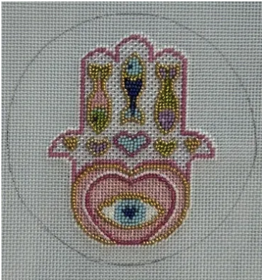 Sew Much Fun Tiny Eye Hamsa Charm includes Stitch Guide