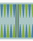 Kristine Kingston BGB-01 Backgammon Board Blue and Green includes Darby Designs Acrylic Backgammon Tray