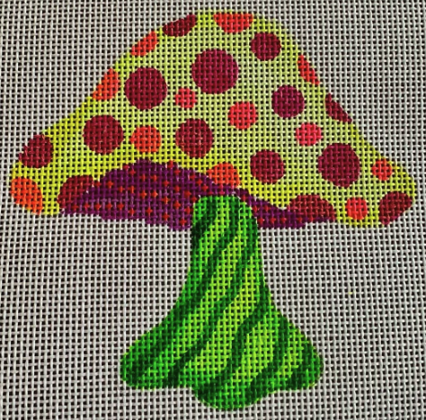 Gingham Stitchery ML-84 Fluorescent Dots on Yellow Cap Mushroom