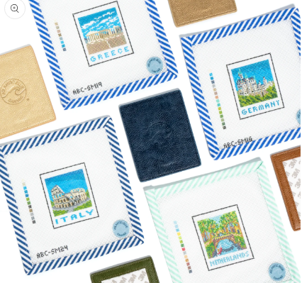 Atlantic Blue Leather Polaroid Magnet - brown