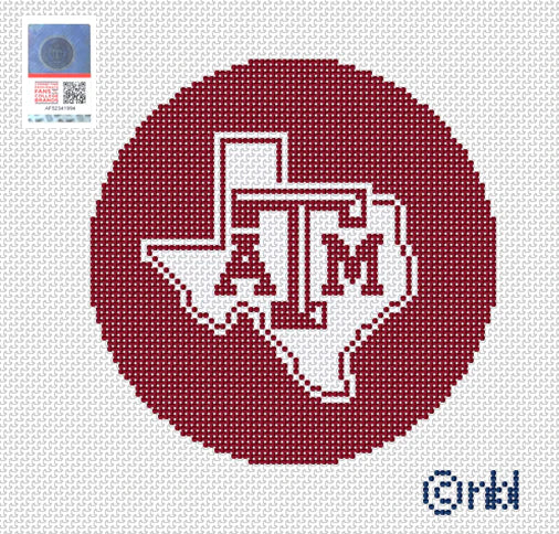 Needlepoint by Laura Texas A and M Round