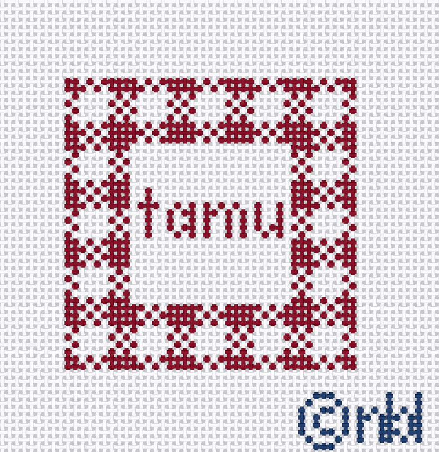 Needlepoint by Laura Texas A and M Gingham Mini Square 2.2