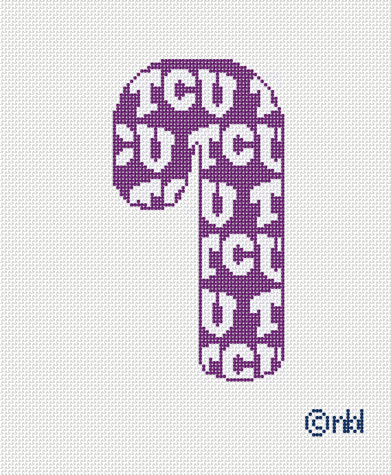 Needlepoint by Laura TCU Candy Cane
