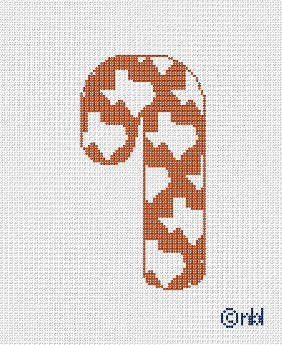 Needlepoint by Laura Texas Candy Cane Orange