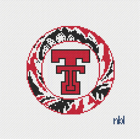 Needlepoint by Laura Texas Tech Artichoke Round