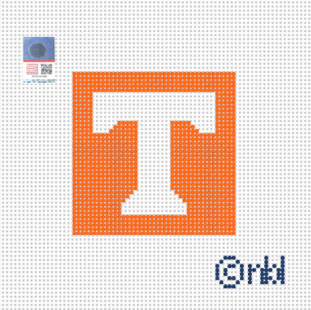 Needlepoint by Laura Tennessee Mini Square 2.2 Orange