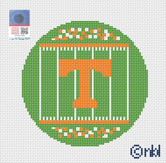 Needlepoint by Laura Tennessee Football Field Round