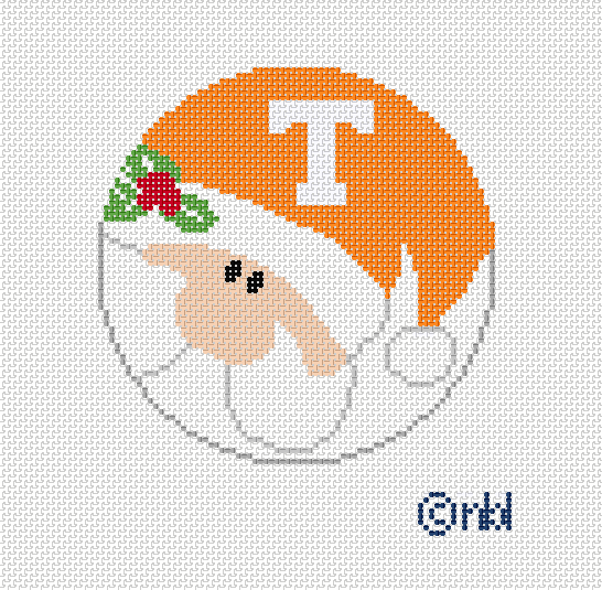 Needlepoint by Laura Tennessee Santa Round