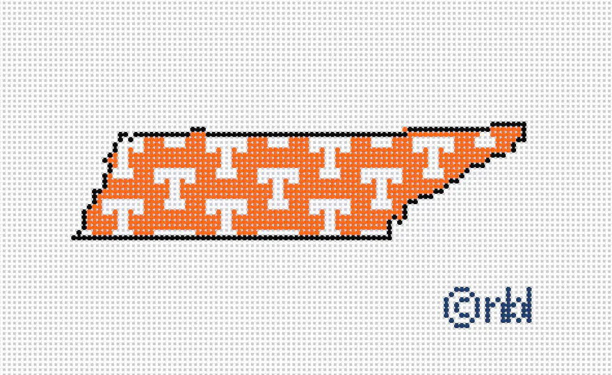 Needlepoint by Laura Tennessee State Shape
