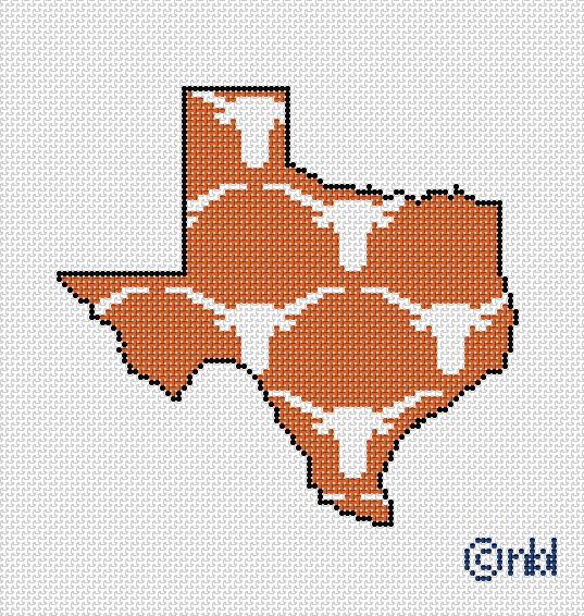 Needlepoint by Laura Texas State Shape