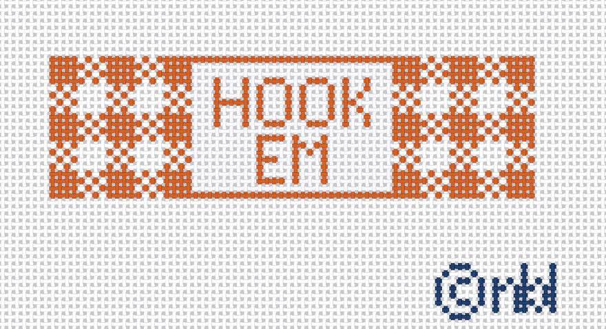 Needlepoint by Laura Texas Gingham Fob