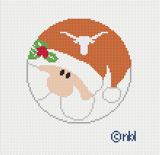 Needlepoint by Laura Texas Santa Round