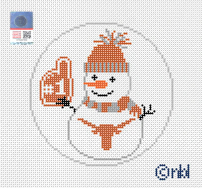 Needlepoint by Laura Texas Snowman 4" Round