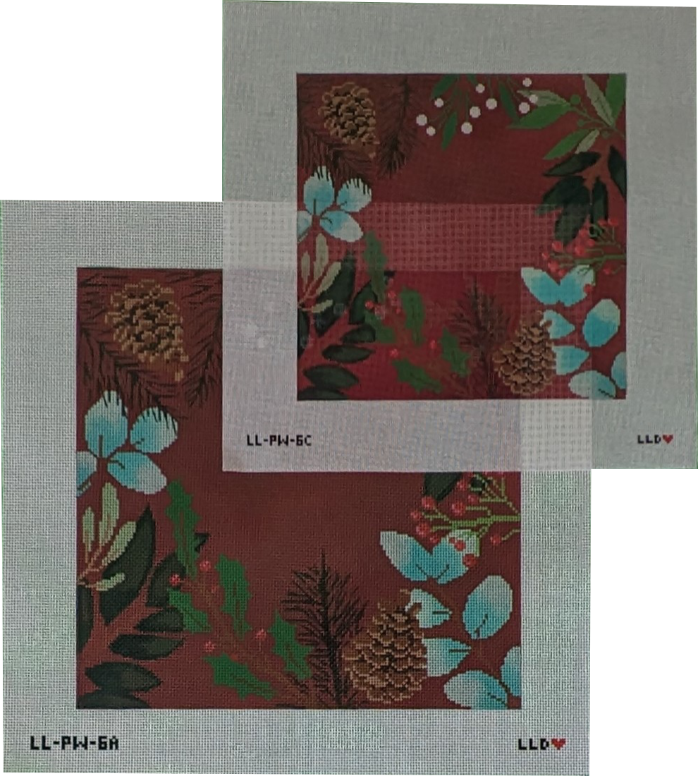 Laura Love LL-PW-6C Red Botanical Pillow Small