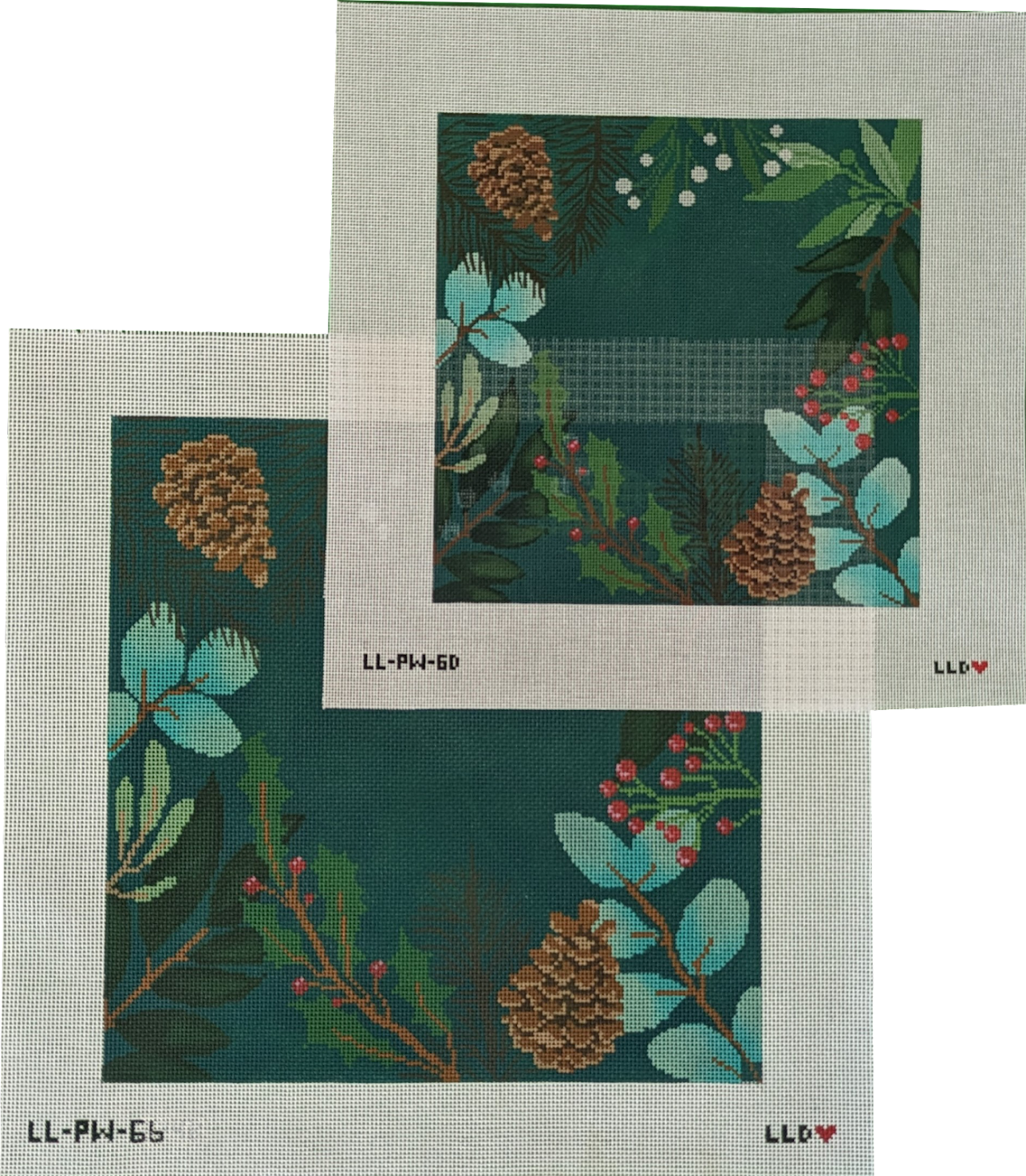 Laura Love LL-PW-6D Green Botanical Pillow Small