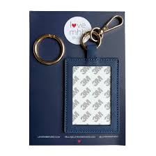 Lovemhbstudio Self-Finishing Leather Charm Navy (Rectangle)