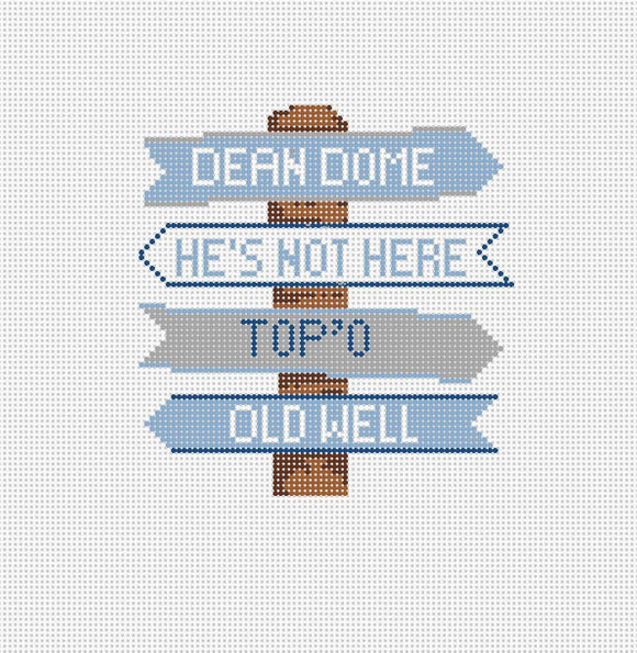 Needlepoint by Laura North Carolina College Icon Destination Sign