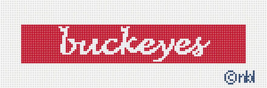 Needlepoint by Laura Ohio State Buckeyes Key Fob