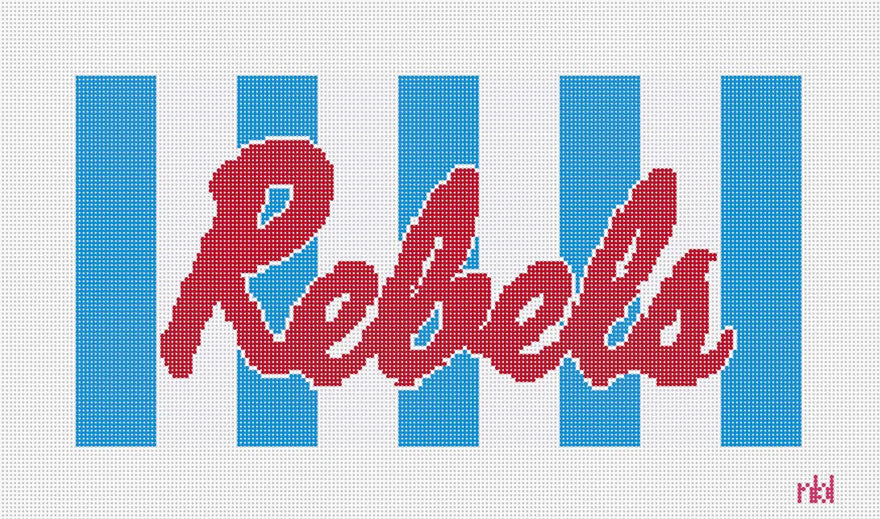 Needlepoint by Laura Ole Miss Rebels Lumbar Pillow