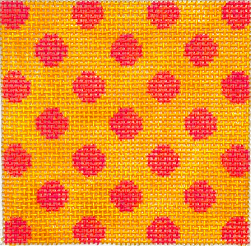 Kate Dickerson INSSQ3-08 3&quot; Square Polka Dots - Watermelon on Tangerine