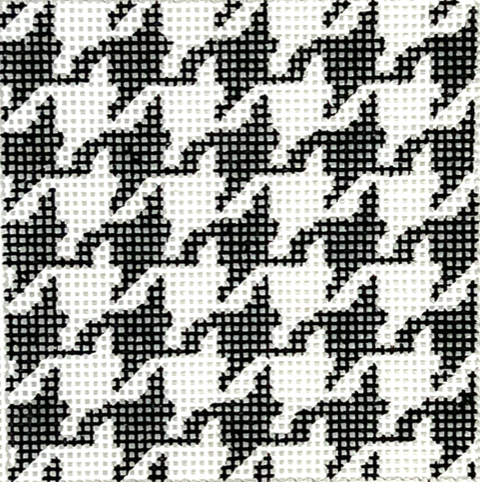 Kate Dickerson INSSQ3-09 3&quot; Square Houndstooth - black and white
