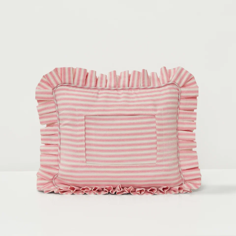 What's The Stitch Pink Stripe Self Finishing Pillow