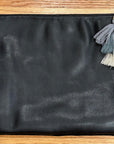 Black Velvet Fendi Pouch with Tassel & Leather back