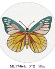 Melissa Shirley MLT746E Yellow/Turq Butterfly Ornament