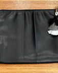 Black LV Pouch with Tassel & Leather back