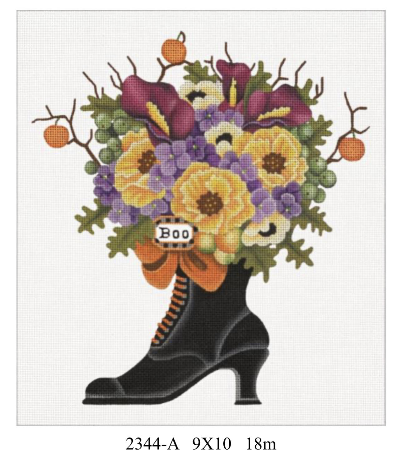 Melissa Shirley  2344A Pumpkin Witch Boot Bouquet